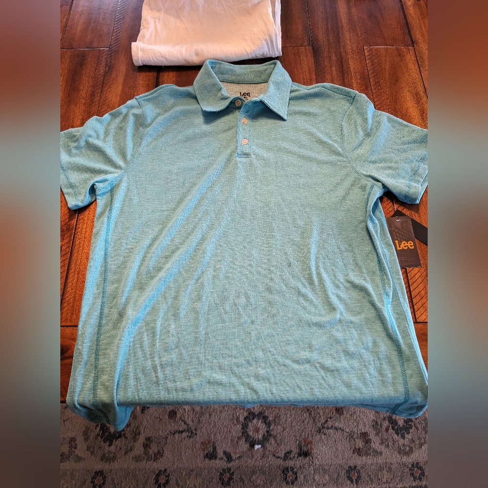 Lee Polo T-shirt Large Aqua Blue Color New with Tags